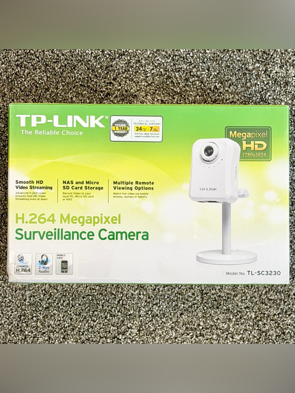 NWT, TP-Link Green and White H.264 Megapixel Surveillance Camera